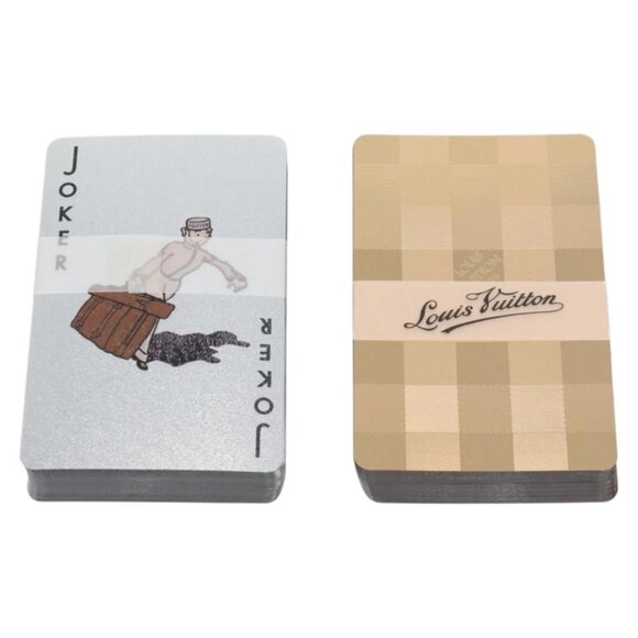 LOUIS VUITTON Damier Playing Cards set Silver Gold LV Auth 133203A - Picture 9 of 11